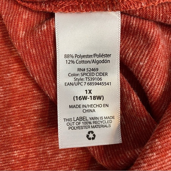 Terra & Sky Women's size 1X rust/Orange colorway Graphic Short Sleeve T-Shirt - Picture 7 of 8